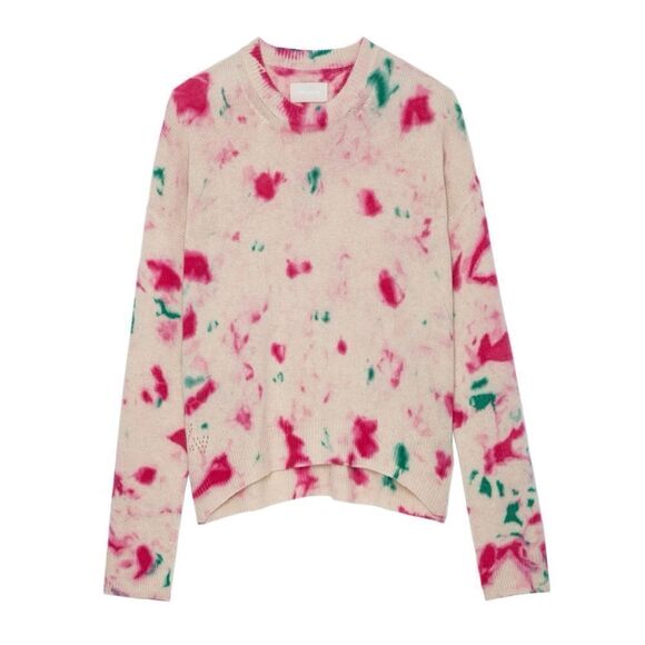 Zadig and Voltaire Markus Cashmere pink tie dye sweater - Picture 11 of 11